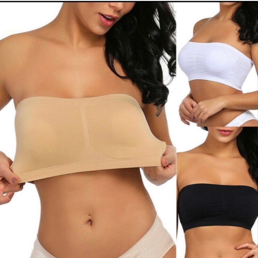 NWT Bandeau Top with Removable Pads- Black Only